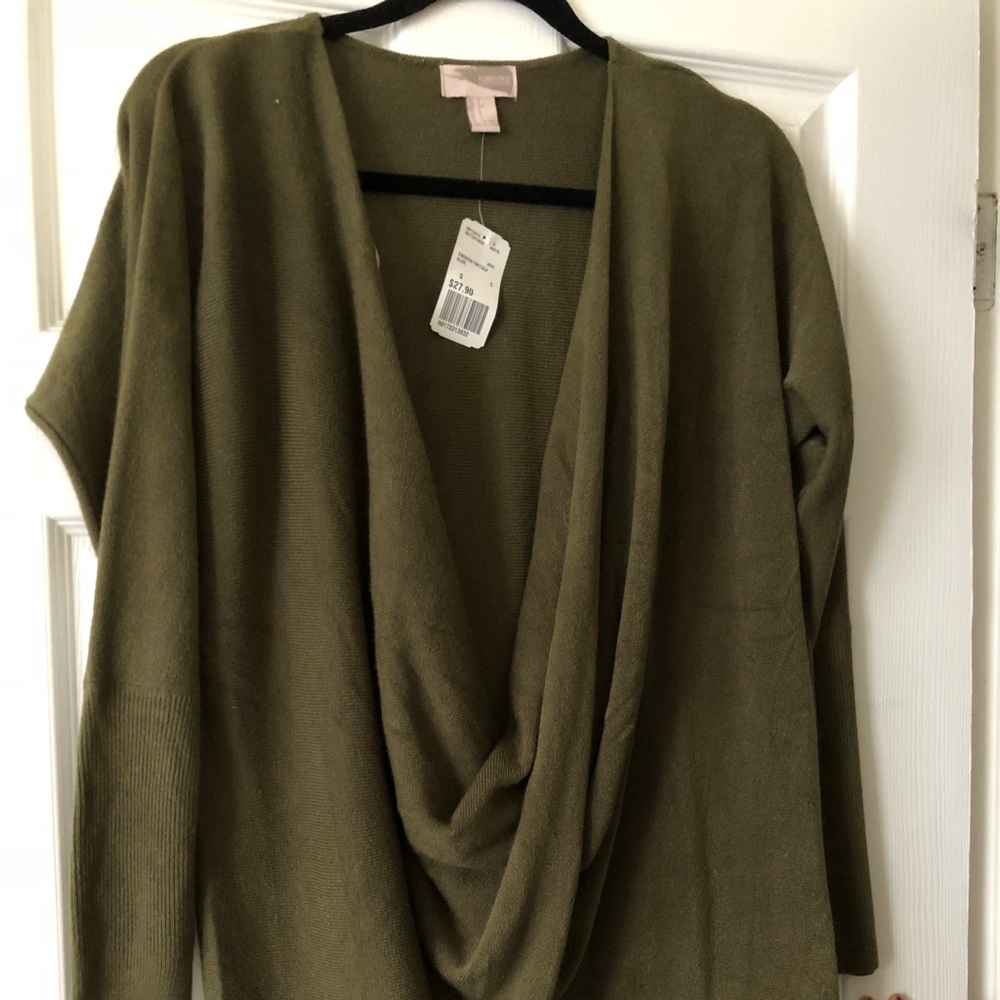 Brand new green wrap sweater